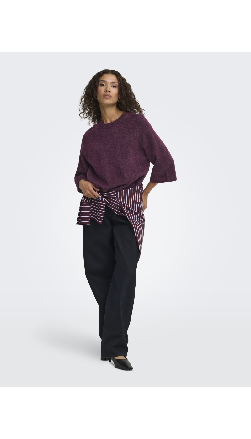 Pull Maille Mauve Wine ONLSIMONI ONLY - 1 | TOPS